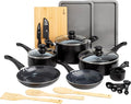 Ecolution Easy Clean Ceramic Nonstick Cookware Set, Dishwasher Safe Kitchen Pots and Pans Set, Comfort Grip Handle, Even Heating, Ultimate Food Release, 26-Piece, Black