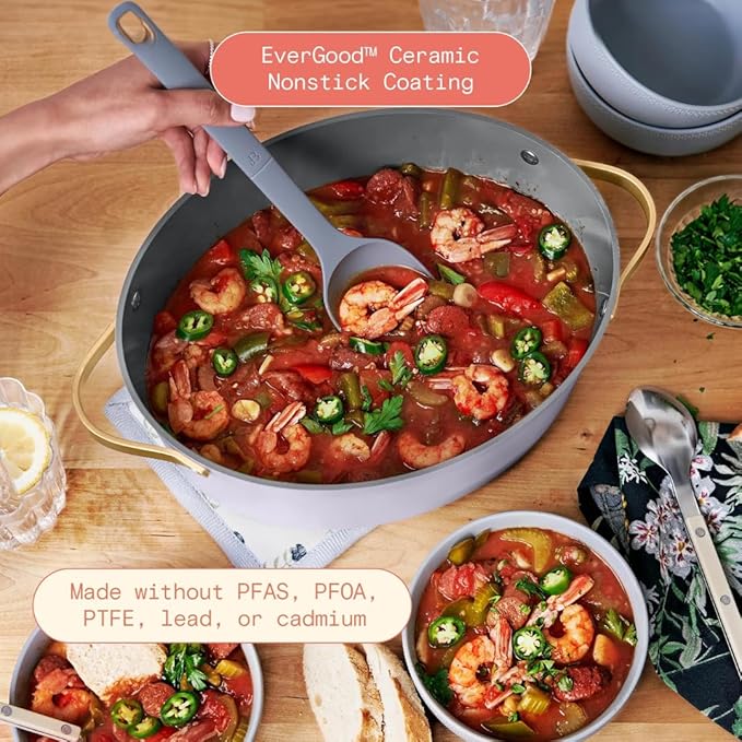 Beautiful 10-in-1 Electric Multi-Cooker by Drew Barrymore, 6-quart, digital display, 10 cooking functions, non-stick pot, easy one-touch control (Lavender)