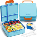 Fimibuke Bento Lunch Box for Kids, Leak Proof Toddler Bento Box with 4 Compartments BPA Free Dishwasher Safe Lunch Container with Utensils, Ideal Portion Sizes for Ages 3-12 Girls Boys for School