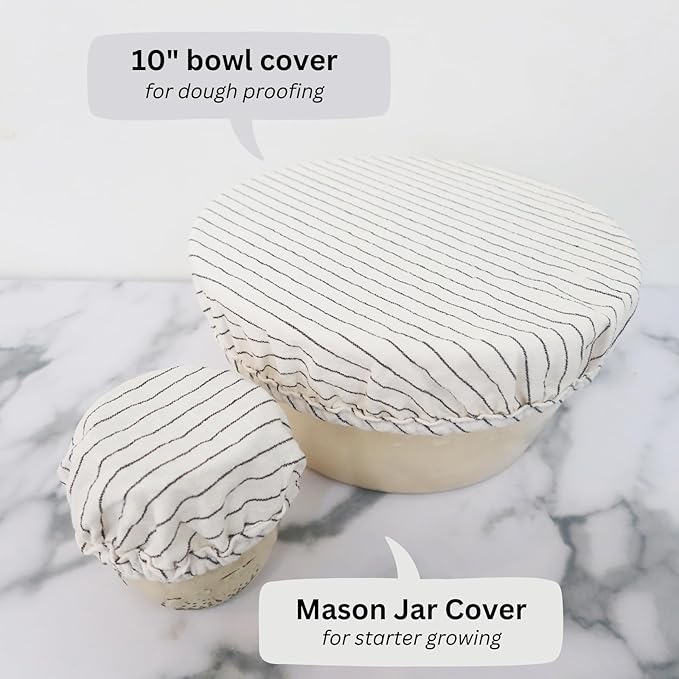 Reusable Bread Bags with Bowl and Jar Cover for Sourdough Bread Proofing Storage