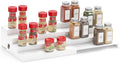 SpaceAid Bamboo Spice Rack Organizer for Cabinet, Kitchen Pantry Spices Storage Rack for Cabinets Organization, Home Seasoning Tiered Can Goods Racks Wood Shelf Organizers (4 Tier, White)