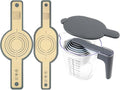 12-Piece Measuring Cups and Spoons Set with Stackable Measuring Cup, Lid, and 2 Grey Silicone Bread Slings(Oval and Round), BPA-Free, Dishwasher Safe, Baking Accessories