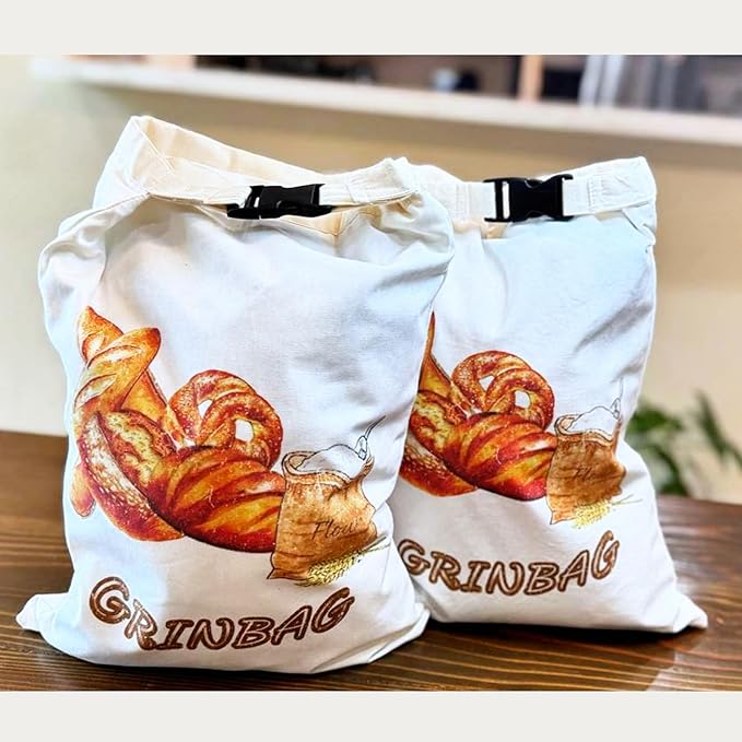 2 Pack Reusable Bread Bag, Sustainable Bread Storage w/Zipper, Freezer Bag, 100% Cotton, Eco-Friendly, Homemade Sourdough Bread Loaf Container, XLarge Reusable Food Storage Box