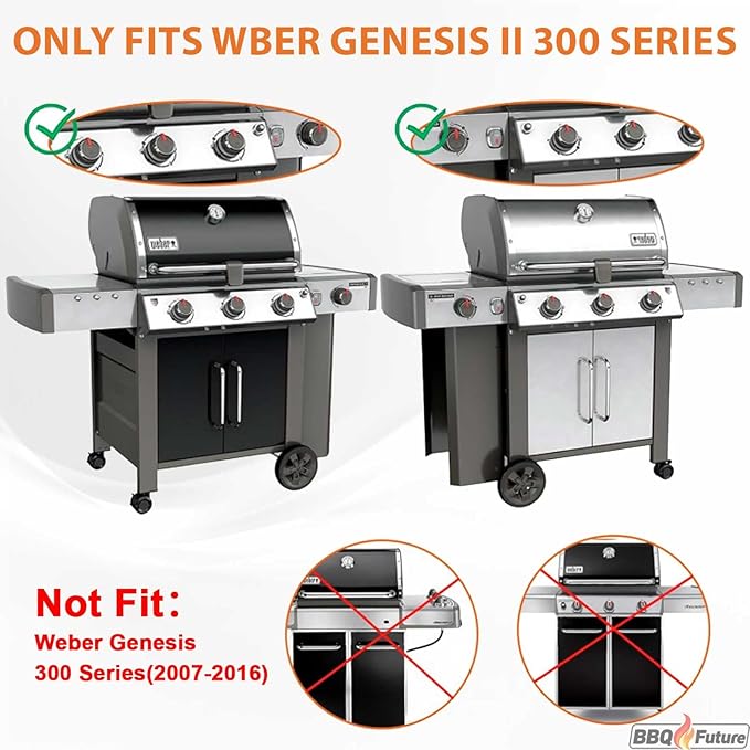 6788 Full Size Griddle for Weber GS4 Genesis II 300 Series Gas Grills, Flat Top Grill Griddle Insert with Handles for Weber Genesis II E310 E330 S315 EX315 SX335 EX335 Series Gas Grill, Carbon Steel