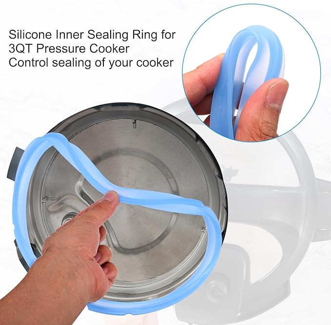 uxcell 2 Pcs Silicone Sealing Ring for Pressure Pot 3QT, Pressure Pot Inner Gasket Seal Rings Pressure Cooker Replacement Parts, White