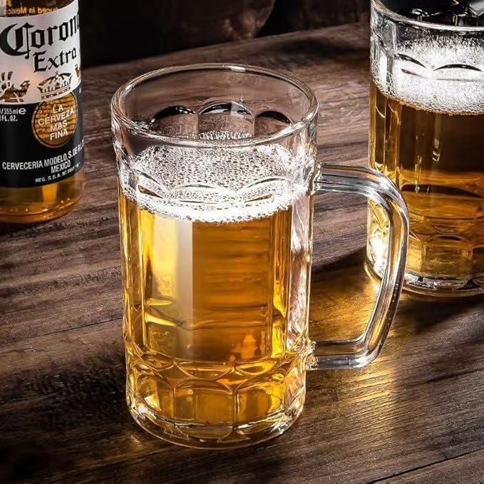 Beer Glasses Steins Pint Glass Beer Mug for Drinking Classics Beer Cup Tumblers Pub Drinkware Bar Glassware Set of 6