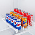 HIYOHIYO 3 Row Auto-Push Drink Organizer for Fridge, Automatic Pushing Can Dispenser for Supermarket Shelf Storage, Self Push Beverage Rack for Commercial Refrigerator, Adjustable Width (Depth 15")
