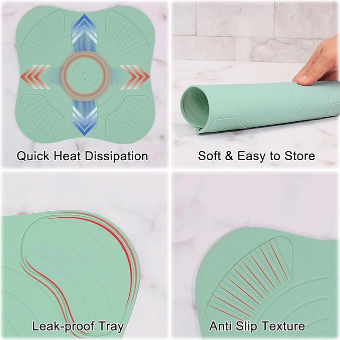 Air Fryer Trivets Silicone for Ninja Crispi, Hot Pads for Ninja Crispi Airfryer Accessories, Versatile Kitchen Countertop Potholders Suitable for Fondue Mats and Spoon Rests