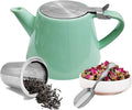 loose tea pot, Ceramic teapot with infuser, 19oz Tea pot for loose leaf tea, Suitable for 2-3 people to brew tea or coffee (azure)