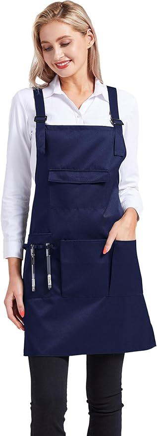 Nanxson Adjustable Women Bib Apron Multi Function Professional Salon Stylist Work Apron with Tool Pockets CF3010