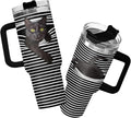 34HD Black Cat Tumbler with Handle and Straw, 40 oz Stainless Steel Vacuum Insulated Hide and Seek Mug Kitty, Cat Gifts for Men Women Mothers Day Birthday Christmas