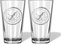Duck Hunting Gifts for Hunters and Outdoorsman Mallard Whiskey Glass with Coaster Rustic Décor for Mountain Cabin Lake House Beer Pint Glass Fishing Fisherman Dad (Fish, Double Pint Glass)