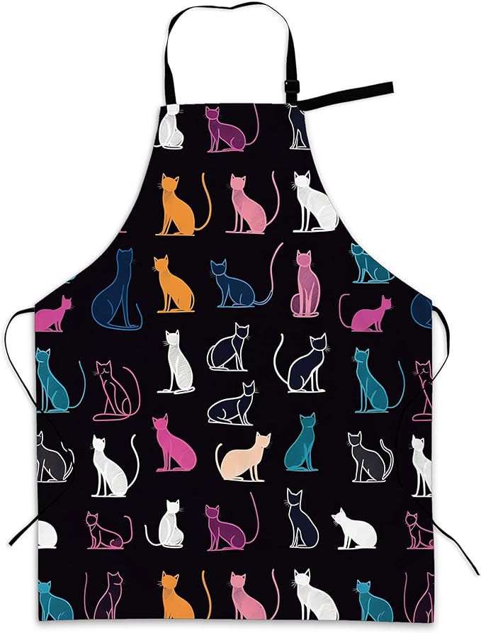 Cooking Apron for Women and Men,Adjustable Chef Bib Apron with 2 Pockets, Water and Oil Resistant for Kitchen Use