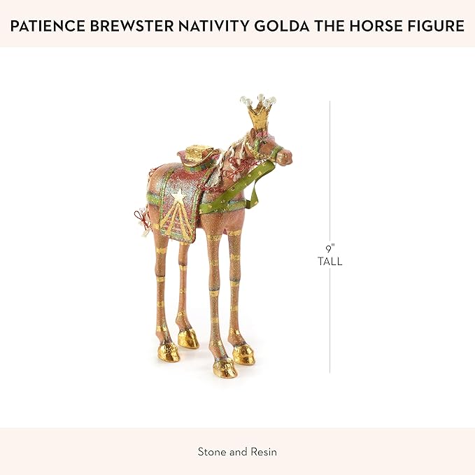 MACKENZIE-CHILDS Patience Brewster Nativity Figurine, Christmas Nativity Home Decor, Golda the Horse
