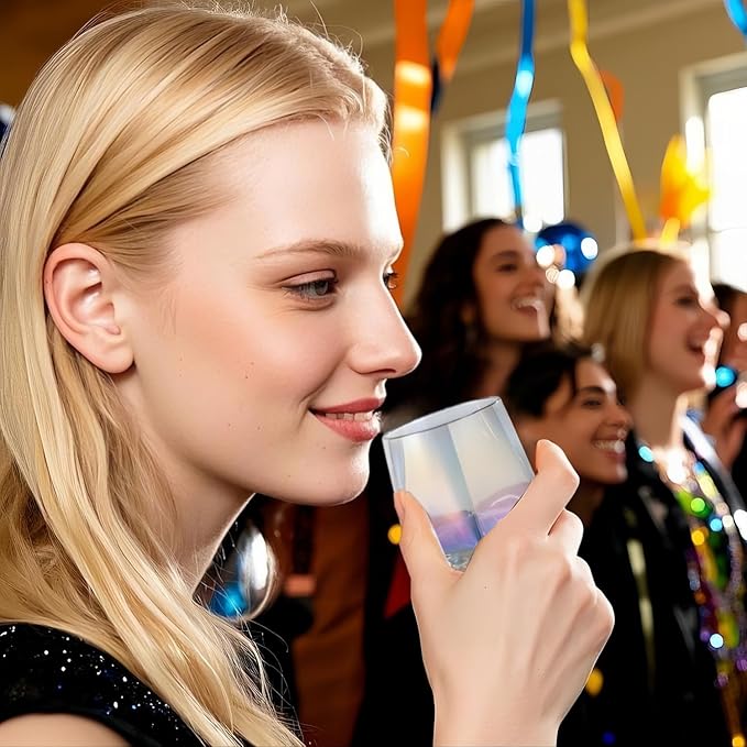 Wine Glasses Set Of 4,Stemless Wine Glass10 Oz Iridescent Glassware Modern Rainbow Wine Glass Colored Tumblers for Red Wine,Cocktail,Whiskey, Bourbon,Gift wine lovers (Iridescent)