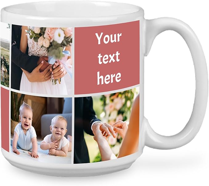 Custom Photo Ceramic Coffee Mug, Jumbo Sized-20oz, Glossy or Matte Finish (10 Box)