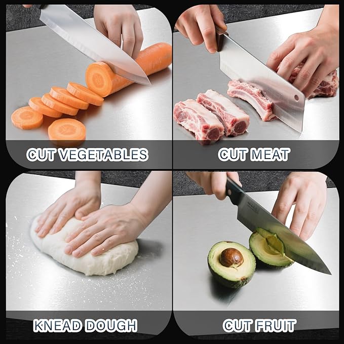 Titanium Cutting Board, Pure Ttitanium Cutting Boards for Kitchen, Double-sided Use, Suitable for Cutting Meat, Vegetables and Fruits (11.8"L x 7.8"W)