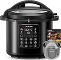 1200W 12-in-1 Electric Pressure Cooker 8Qt, Stainless Steel Pressure Cooker, Slow Cook Rice Cooker Steamer Sauté, Yogurt Maker, Warmer & Sterilizer with Recipe, Safer Venting Design, Black