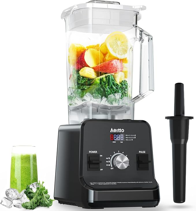 Aeitto Blender, Blenders for Kitchen with 1500-Watt Motor, 68 Oz Large Capacity, Professional Countertop Blenders for Ice Crush, Frozen Drinks, Black