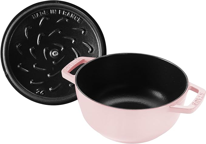 Staub Cast Iron Essential French Oven, Dutch Oven, 5-quart, serves 5-6, Made in France - Peony Pink