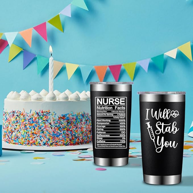 Nurse Gifts for Women - Nurses Week Gift - Nurse Graduation Appreciation Christmas Gifts for Nurses, Practitioner - 20oz I Will Stab You Tumbler Cup