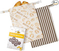 Beeswax Bread Bags for Homemade Bread,Reusable Beeswax Bags for Sourdough,Cotton Linen Food Storage Bag to Keep Fresh - Extra Large 2 Pack