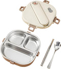 Stainless Steel Bento Box, 800ml Leakproof Lunch Box, Easy To Open And Close, Food Storage Container For Outings, Picnics, And Travels (3 Compartments)