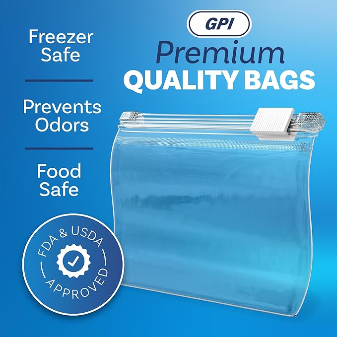 100 Count - Slider Zip Food Storage Snack Bags, 4" x 3" 2 Mil, Strong & Durable For Nuts, Candy, Snacks, Seeds, Jewelry & More. GPI
