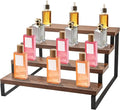 IHKFILAN Wooden Display Riser Stand,4 Tier 13.8IN Perfume Display Stand,Wood Rustic Cupcake Stand,Tiered Countertop Display Shelf for Figures,Condiment,Dolls Collection,Makeup,Cupcake,Perfume