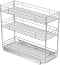 ROOMTEC Pull Out Spice Rack for Narrow Cabinet (7" W X 20½" D),3 Tier Heavy Duty Sliding Spice Cabinet Organization Shelf Racks, Pull Out Shelves Under Cabinet Storage for Kitchen