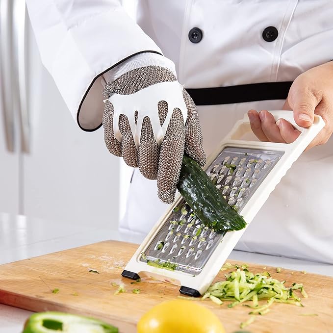 Dowellife Chainmail Glove, Cut Resistant Food Grade, Stainless Steel Mesh Metal Knife Cutting Glove for Butcher, Oyster Shucking Kitchen Mandoline Chef Slicing Fish Fillet(X Small)