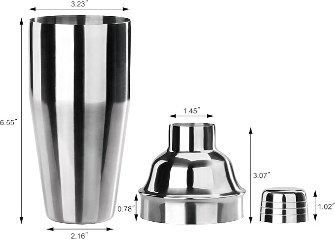 New Star Foodservice 48414 Stainless Steel Cocktail Shaker, 25 oz, Silver