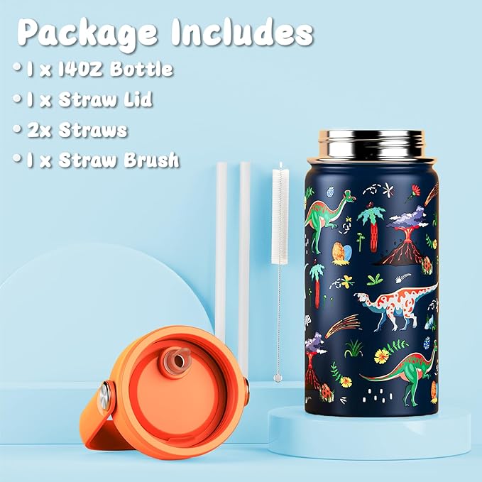Bevalsa Kids Bento Lunch Box with 6 Compartment, Stainless Steel Metal Water Bottle, Insulated Bag & Utensils, BPA-Free Leakproof Food Container for School Boys Girls, Back To School Gift