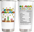 34HD Gifts for Mom Wife, Mommio Tumbler with Lid, 20 oz Vacuum Insulated Mommy Nutrition Facts Mug, Retro Game Mama Cup, Cool Gifts for Mom from Daughter Son Husband