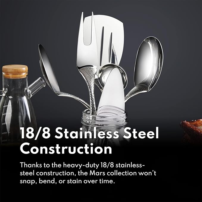 New Star Foodservice 52183 Hollow Handle Solid Serving Spoon, 12", Silver