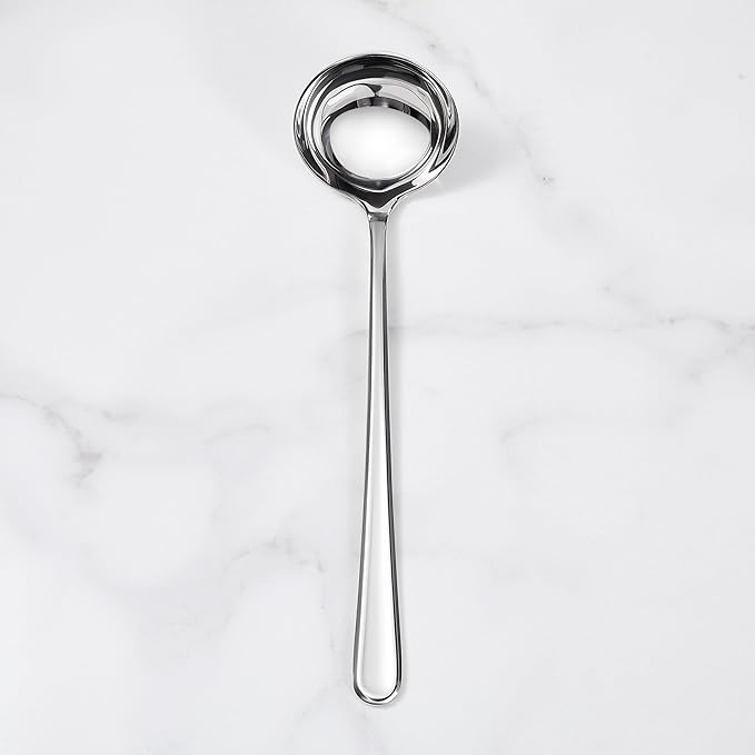 KEAWELL Premium 11" Verona Ladle, 18/10 Stainless Steel, Heavy-Duty with Deep Bowl, High-Polished Finish, Ergonomic Handle for Smooth Pouring, Dishwasher Safe (1, 11" Soup Ladle)