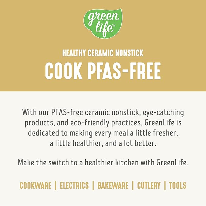 GreenLife 6QT Slow Cooker, Non-Toxic PFAS-Free Ceramic Nonstick Removable Interior Bowl, Programmable, Family Friendly, Keep Warm, Stovetop & Oven Safe, Dishwasher Safe Crock, Timer, Glass Lid, Yellow