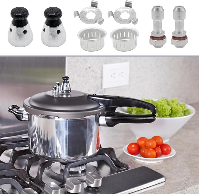 Universal Pressure Relief Jigger Valve Set for Pressure Cookers - 2 Pack with Exhaust Rod, 80KPA Safety Regulator, Anti-clog Design, Sturdy Pressure Control Accessory