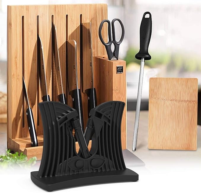 Knife Sharpener As Seen On TV, Homegician Kitchen Knife Edge Sharpener, Metal knife Sharpener, Hone,Sharpens, Beveled, Polishes Dull, Serrated, Standard Blades & Chef's Knives
