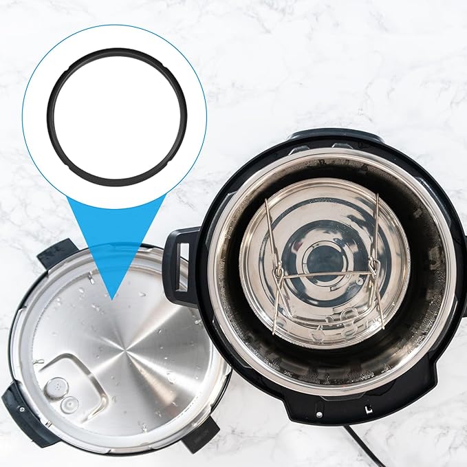 uxcell 2 Pcs Silicone Sealing Ring for Pressure Pot 5/6QT, Pressure Pot Inner Gasket Seal Rings Pressure Cooker Replacement Parts, Black