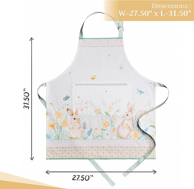 Maison d' Hermine 100% Cotton Apron for women with Pocket Kitchen Chef Apron for Men Cooking Gardening Server Waitress