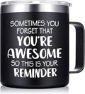 Inspirational Gifts for Men - Sometimes You Forget You're Awesome Coffee Mug, Funny fathers Day Birthday Gifts for Him, Husband, Dad, Boyfriend - 14Oz Black