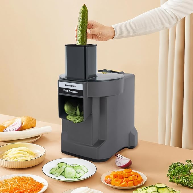 3 in 1 Electric Vegetable Dicer Slicer, 2.5mm Automatic Veggie Fruit Cutting Dicing Machine Multifunctional Vegetable Chopper with 3 Stainless Steel Blades for Commercial & Home Use