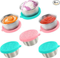 6x1.6 Oz Salad Dressing Containers With Lids, Small Leakproof Reusable Stainless Steel Salad Dressing Container To Go For Lunch Boxes,Sauce containers, Picnics,Travel Meal Prep And Kitchen Storage.