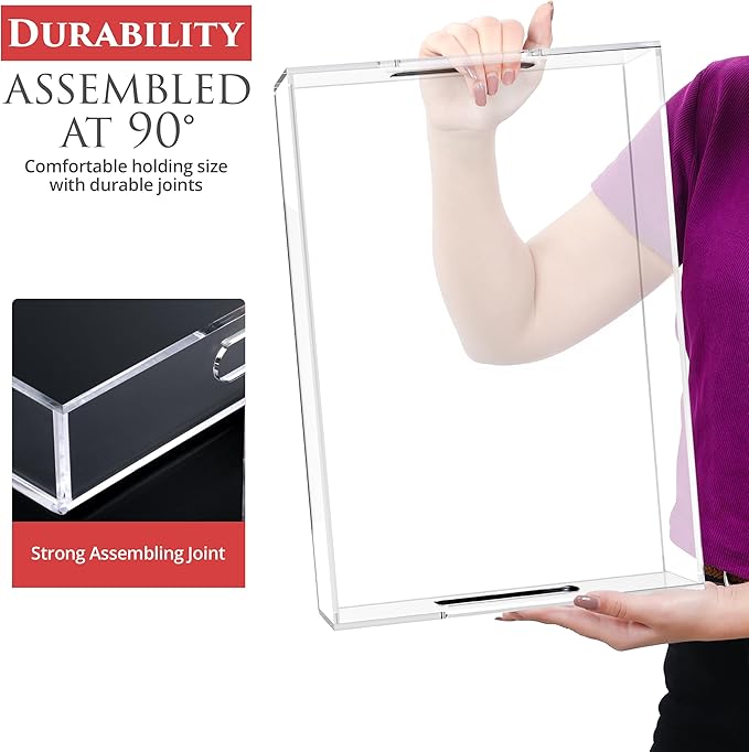 Acrylic Tray 14x11 with Cut Handles - Spill Proof Decorative Tray is an Ideal Countertop Organizer for Living Rooms, Ottoman Coffee Tables, Offices, Kitchens & Serving Guests