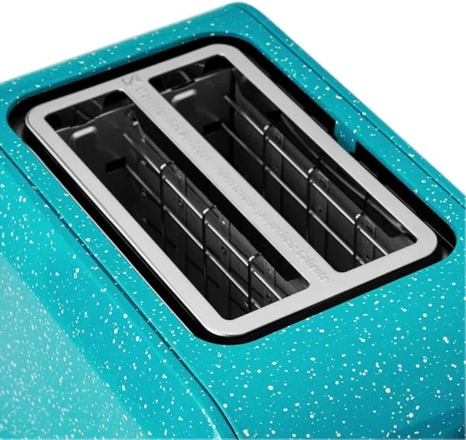 Pioneer Woman Digital 2-Slice Toaster, Speckle – 6 Shade Settings, LED Display, Extra-Wide Slots (Teal Speckle)
