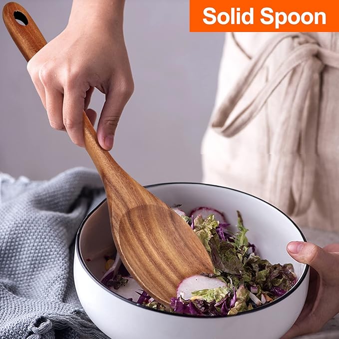 14 Inch Large Wooden Spoon for Cooking Utensil Mixing Spoons Baking Serving Wood Spoon Big Non Stick Spatula Long Handle Kitchen Utensils Stirring Cooking Spoon Non Toxic Kitchen Tools Accessories
