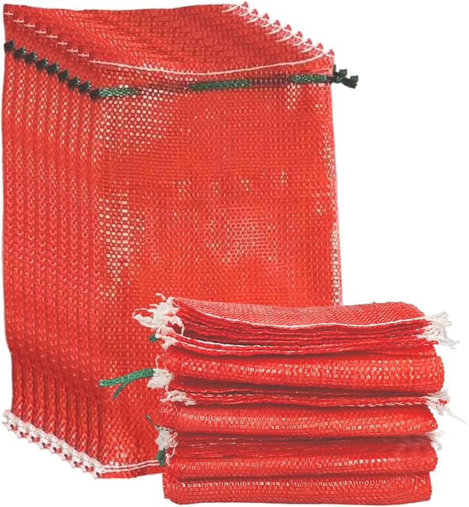 50 Pack Mesh Onion Bags, 14"×24" Reusable Vegetable Produce Bags 33LB with Drawstring for Onions Vegetables Crawfish Citrus Firewood (50, 14''*24'')