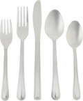 Gibson Home Aston 45-Piece Stainless Steel Flatware Set with Tray and Serving Utensils – Silverware Service for 8