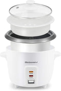 Elite Gourmet ERC-006NSTX Electric Rice Cooker with Non-Stick Inner Pot Makes Soups, Stews, Grains, Cereals, Keep Warm Feature, 6 Cups Cooked (3 Cups Uncooked), White